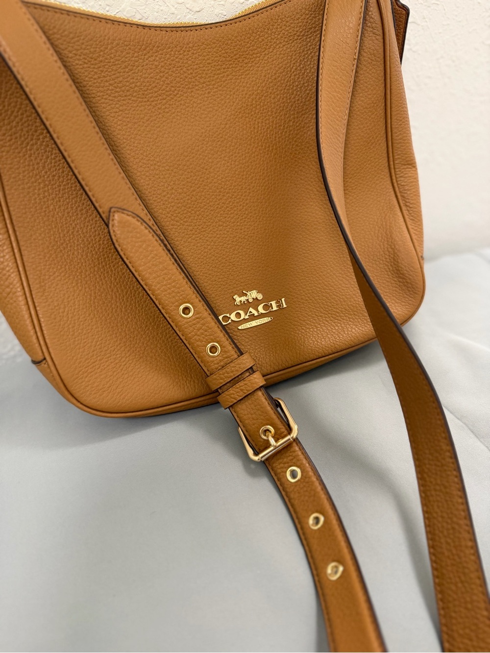 Coach Pebbled Leather Ellie File Crossbody Bag in Light Saddle Tan C1648 - Picture 11 of 16